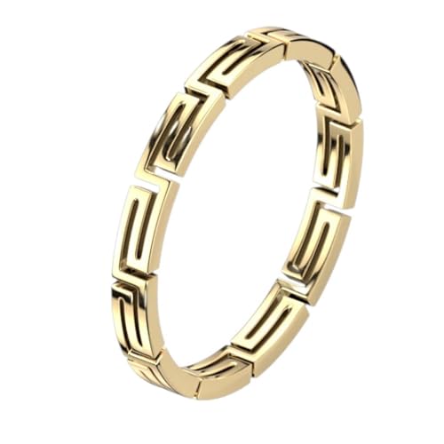 viva-adorno Fingerring Edelstahl Damen Ring schmal Griechische Mäander Ornamente Gold RS57mz, Gr. 57 von viva-adorno