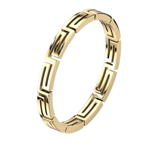 viva-adorno Fingerring Edelstahl Damen Ring schmal Griechische Mäander Ornamente Gold RS57mz, Gr. 62 viva-adorno Fingerring Edelstahl Damen Ring schmal Griechische Mäander Ornamente Gold RS57mz, Gr. 62 von viva-adorno