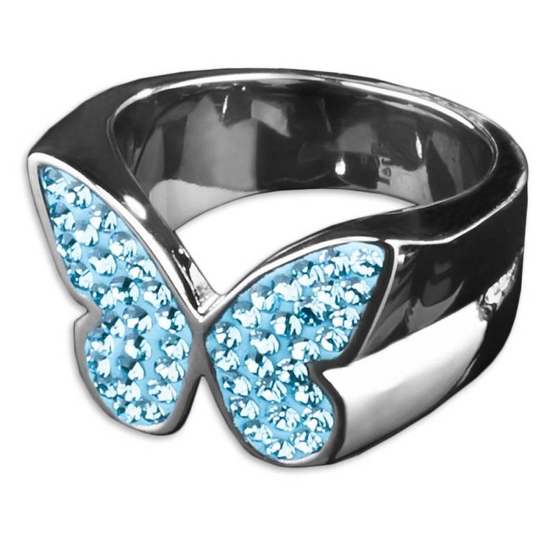 viva-adorno Fingerring Edelstahl Ring Damenring Multi Kristall Herz Stern Schmetterling von viva-adorno