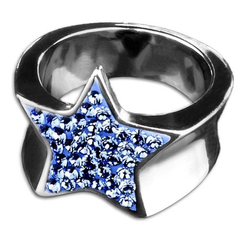 viva-adorno Fingerring Edelstahl Ring Damenring Multi Kristall Herz Stern Schmetterling von viva-adorno