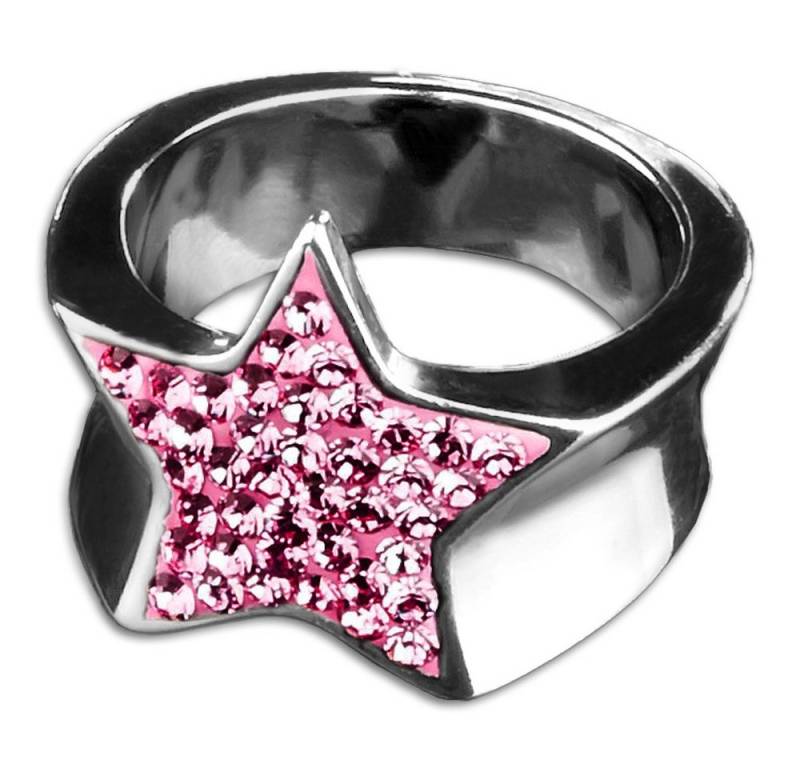 viva-adorno Fingerring Edelstahl Ring Damenring Multi Kristall Herz Stern Schmetterling von viva-adorno