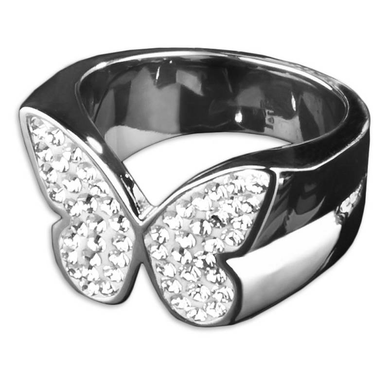 viva-adorno Fingerring Edelstahl Ring Damenring Multi Kristall Herz Stern Schmetterling von viva-adorno