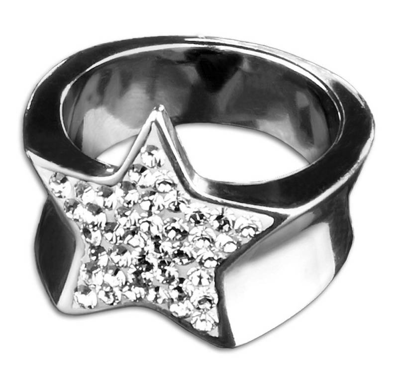 viva-adorno Fingerring Edelstahl Ring Damenring Multi Kristall Herz Stern Schmetterling von viva-adorno