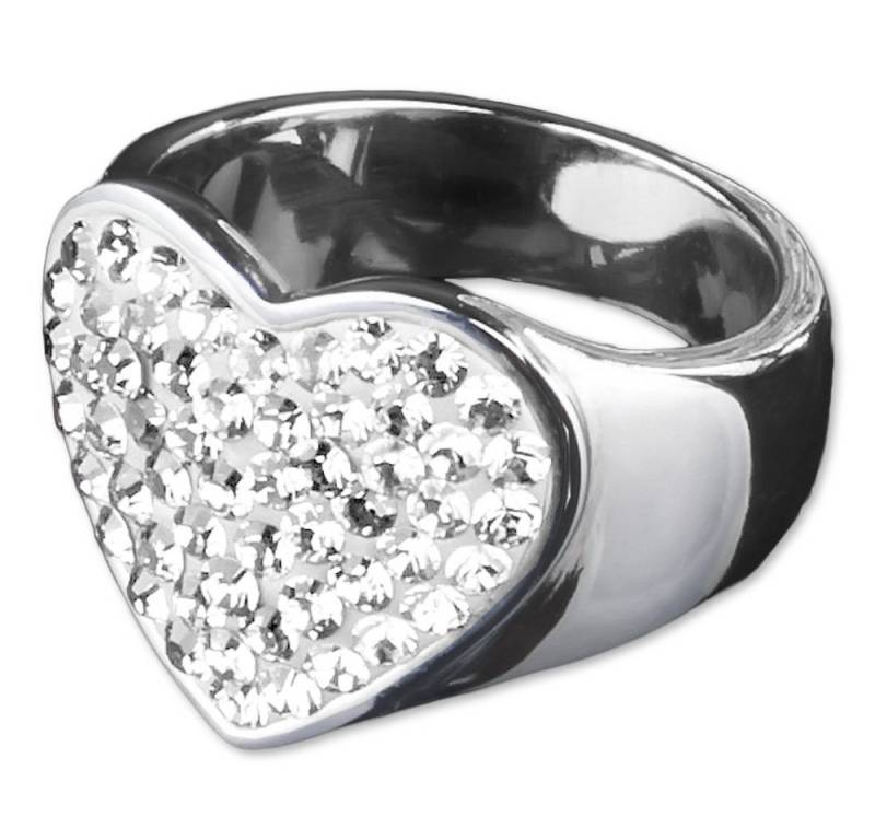 viva-adorno Fingerring Edelstahl Ring Damenring Multi Kristall Herz Stern Schmetterling von viva-adorno