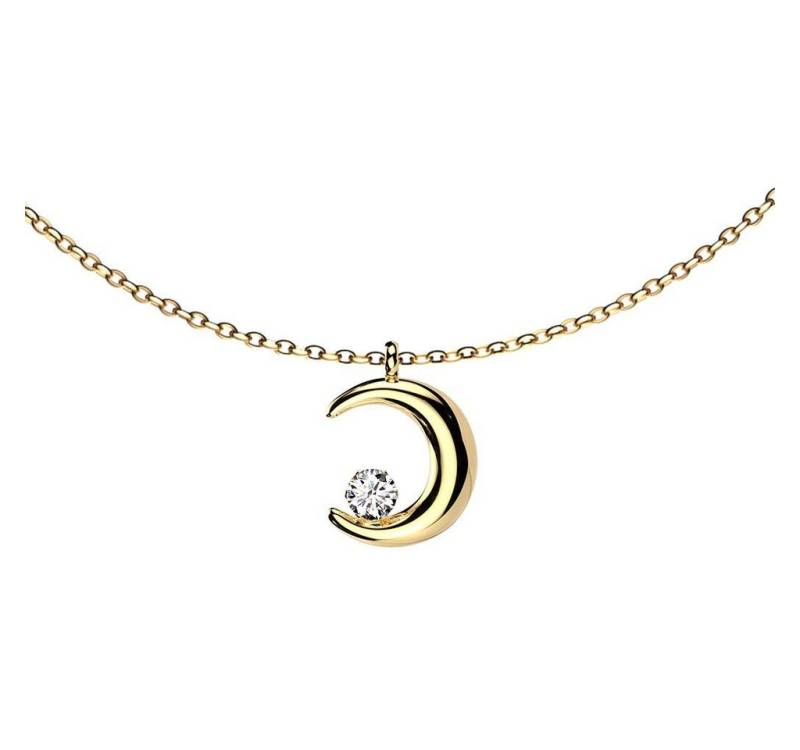 viva-adorno Kette mit Anhänger Edelstahl Damen Kette Halbmond Zirkonia Kristall Mondsichel Collier, Mond Edelstahlkette viva-adorno Kette mit Anhänger Edelstahl Damen Kette Halbmond Zirkonia Kristall Mondsichel Collier, Mond Edelstahlkette von viva-adorno