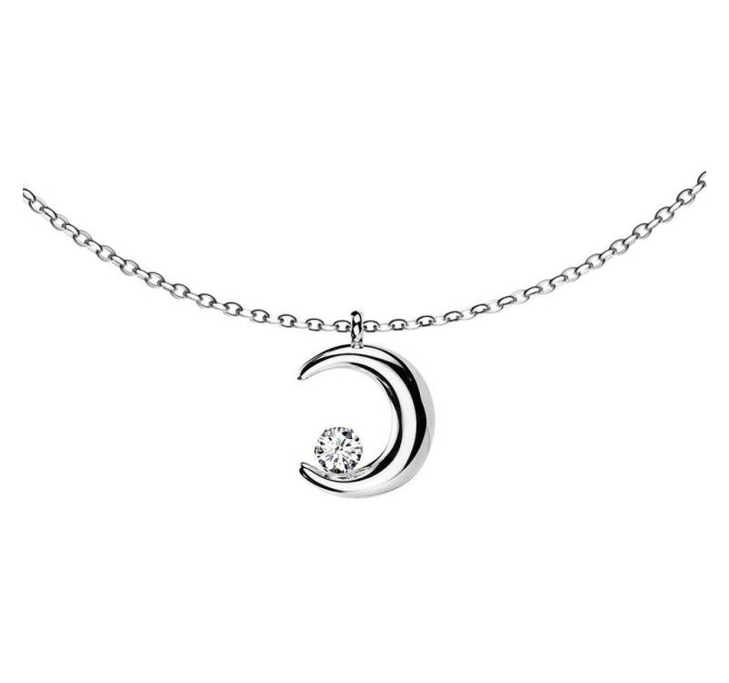 viva-adorno Kette mit Anhänger Edelstahl Damen Kette Halbmond Zirkonia Kristall Mondsichel Collier, Mond Edelstahlkette viva-adorno Kette mit Anhänger Edelstahl Damen Kette Halbmond Zirkonia Kristall Mondsichel Collier, Mond Edelstahlkette von viva-adorno