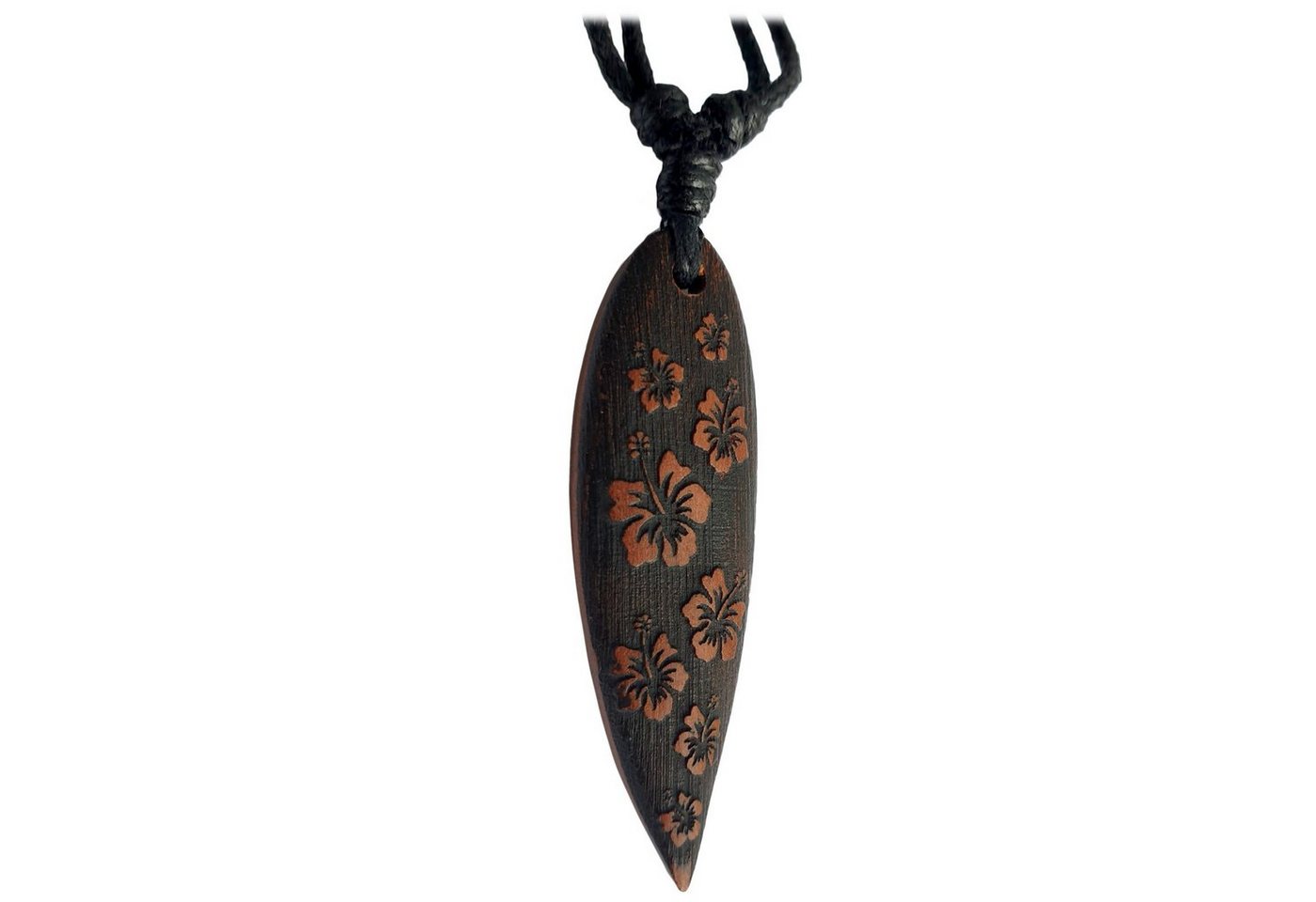 viva-adorno Kette mit Anhänger Surfbrett Holzanhänger graviert Surfer Surferkette verschiedene Motive, Palmen Wellen Hawaii Blume Hibiskus Tribal Holzkette viva-adorno Kette mit Anhänger Surfbrett Holzanhänger graviert Surfer Surferkette verschiedene Motive, Palmen Wellen Hawaii Blume Hibiskus Tribal Holzkette von viva-adorno
