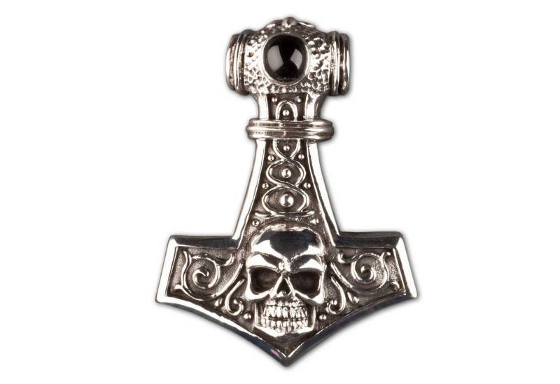 viva-adorno Kettenanhänger Thorshammer Totenkopf Mjölnir Thors Hammer 925 Sterling Silber, Herren Anhänger keltisch viva-adorno Kettenanhänger Thorshammer Totenkopf Mjölnir Thors Hammer 925 Sterling Silber, Herren Anhänger keltisch von viva-adorno
