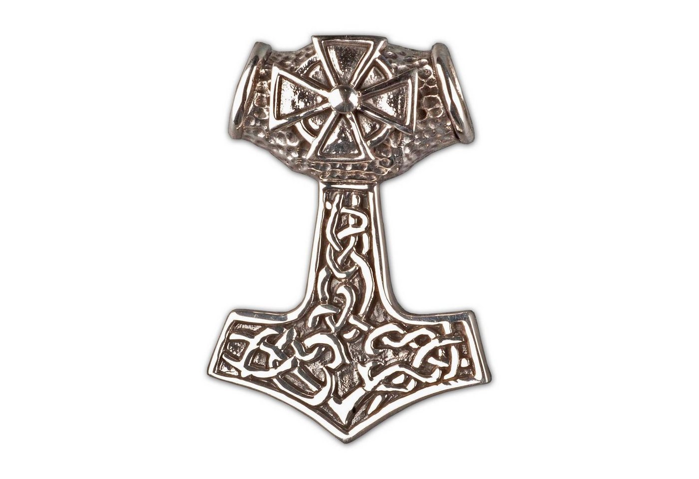viva-adorno Kettenanhänger Thorshammer Totenkopf Mjölnir Thors Hammer 925 Sterling Silber, Herren Anhänger keltisch von viva-adorno