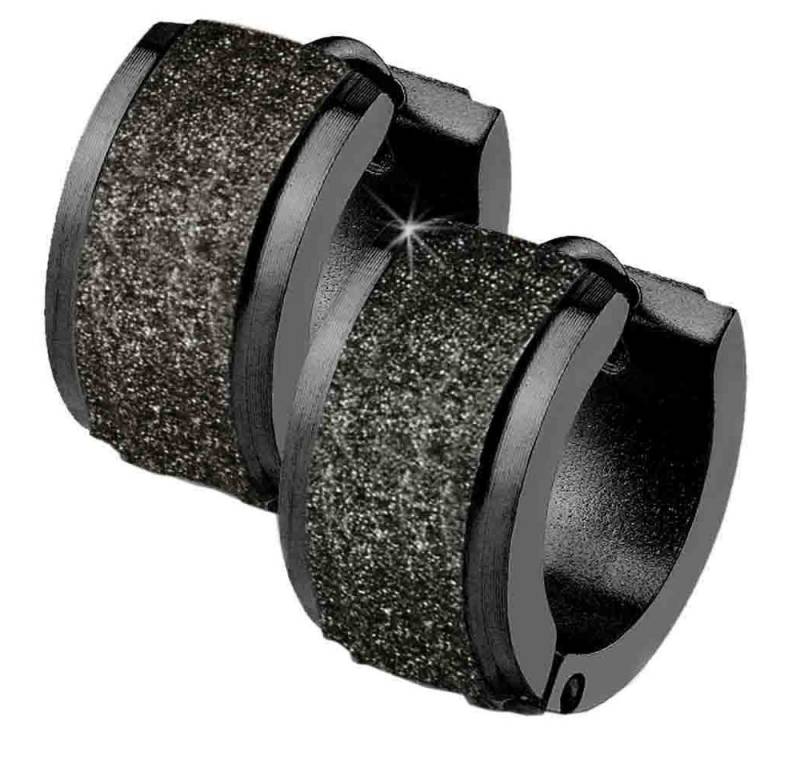 viva-adorno Paar Creolen 1 Paar Damen Klappcreolen Hoop Ohrringe Glitzer Edelstahl, sandgestrahlt viva-adorno Paar Creolen 1 Paar Damen Klappcreolen Hoop Ohrringe Glitzer Edelstahl, sandgestrahlt von viva-adorno