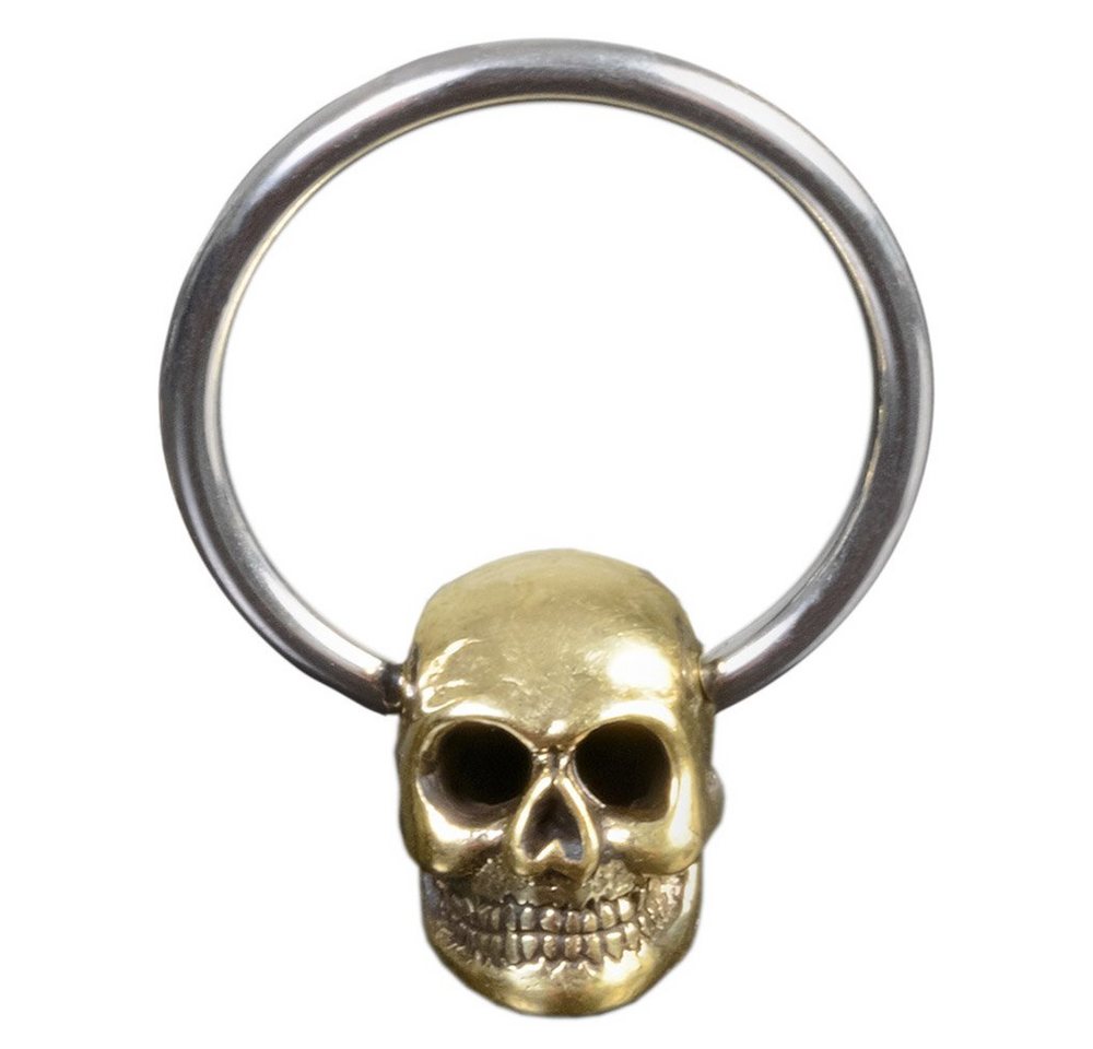 viva-adorno Nasenpiercing BCR Klemmring Chirurgenstahl Messing Totenkopf Ohrpiercing, Brustpiercing Brustwarzenpiercing Intimpiercing Klemmkugelring viva-adorno Nasenpiercing BCR Klemmring Chirurgenstahl Messing Totenkopf Ohrpiercing, Brustpiercing Brustwarzenpiercing Intimpiercing Klemmkugelring von viva-adorno