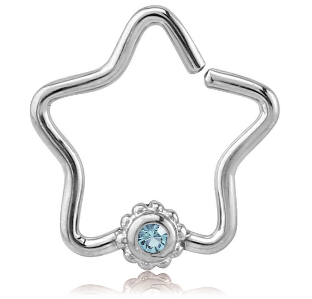 viva-adorno Nasenpiercing Ohrpiercing Knorpel Cartilage Piercing Ring Kristall Stern Helix, Zirkonia Continuous Tragus Piercing 316L Chirurgenstahl viva-adorno Nasenpiercing Ohrpiercing Knorpel Cartilage Piercing Ring Kristall Stern Helix, Zirkonia Continuous Tragus Piercing 316L Chirurgenstahl von viva-adorno
