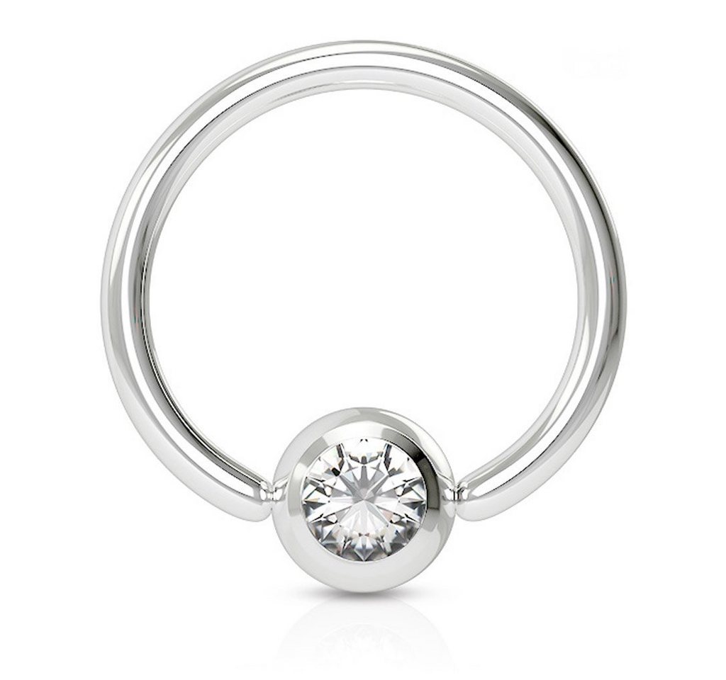 viva-adorno Nasenpiercing Universal Piercing Ring BCR Kristall Lippenpiercing Klemmring Zirkonia, Nasenring Septumpiercing Brustwarzenpiercing von viva-adorno