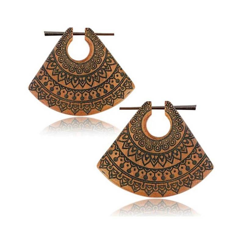 viva-adorno Paar Creolen Damen Holz Ohrringe geschnitzt Pin Ohrringe Blüten Tribal gaviert, Blumen Gravur in verschiedene Formen viva-adorno Paar Creolen Damen Holz Ohrringe geschnitzt Pin Ohrringe Blüten Tribal gaviert, Blumen Gravur in verschiedene Formen von viva-adorno