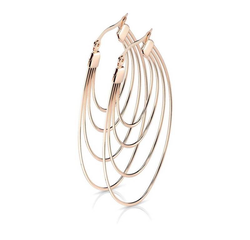 viva-adorno Paar Creolen Edelstahl Damen Ohrringe Oval Groß mit Vierfach Bögen, in verschiedenen Farben viva-adorno Paar Creolen Edelstahl Damen Ohrringe Oval Groß mit Vierfach Bögen, in verschiedenen Farben von viva-adorno