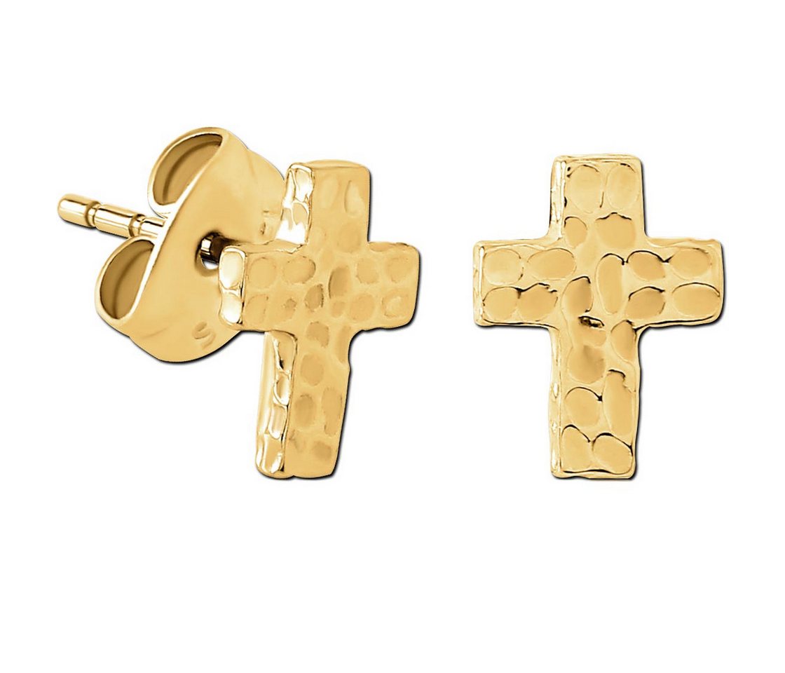 viva-adorno Paar Ohrstecker Edelstahl Kreuz Ohrstecker Ohrringe gehämmert Jesus Christus viva-adorno Paar Ohrstecker Edelstahl Kreuz Ohrstecker Ohrringe gehämmert Jesus Christus von viva-adorno
