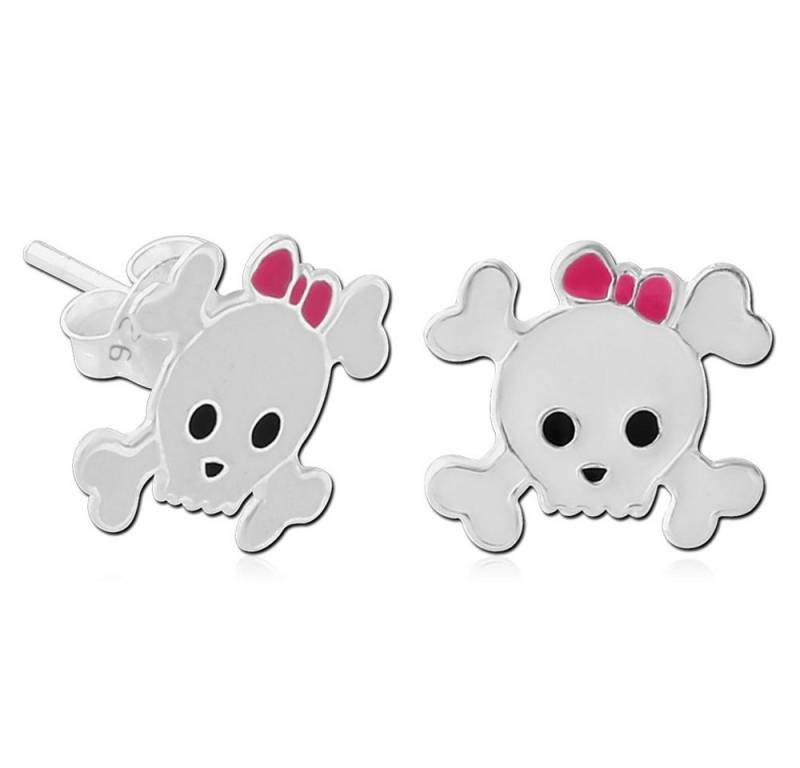 viva-adorno Paar Ohrstecker Mädchen Ohrringe Ohrstecker 925 Silber bunt emailliert Tier Motive, Affe Eule Panda Bär Schmetterling Cupcake Totenkopf von viva-adorno