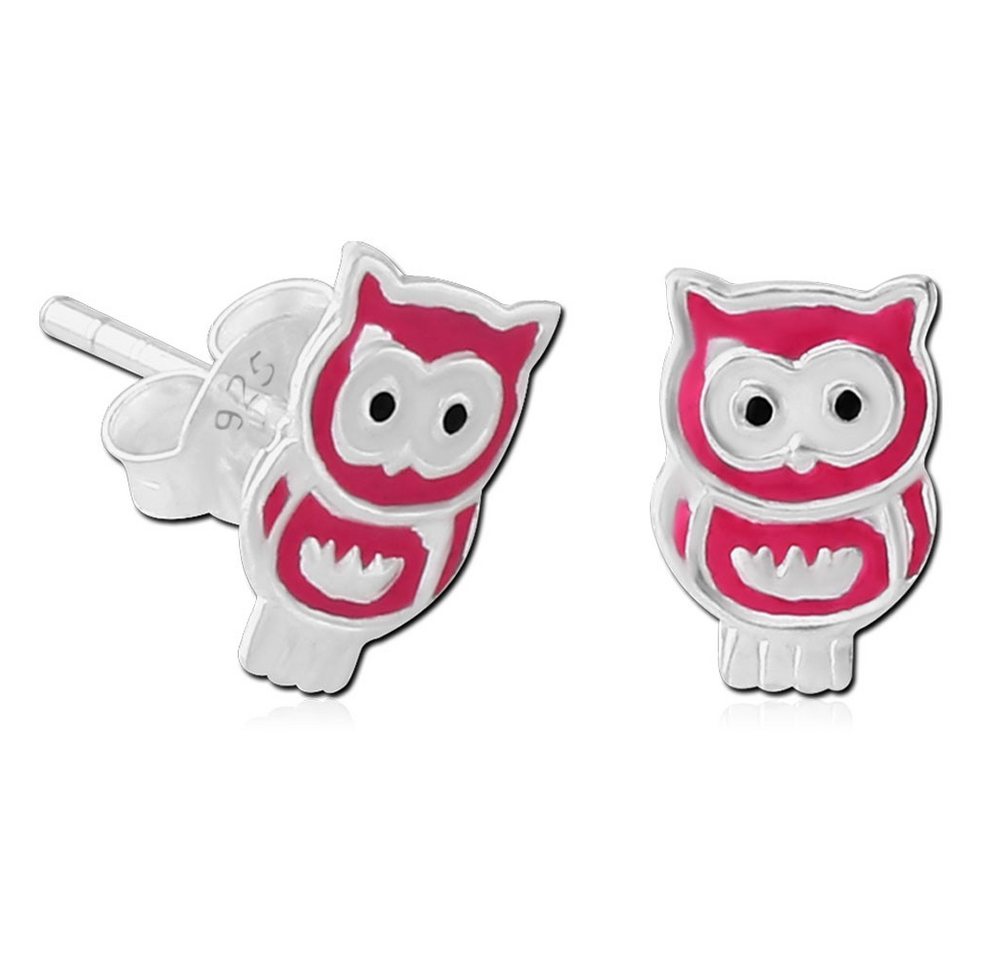 viva-adorno Paar Ohrstecker Mädchen Ohrringe Ohrstecker 925 Silber bunt emailliert Tier Motive, Affe Eule Panda Bär Schmetterling Cupcake Totenkopf von viva-adorno