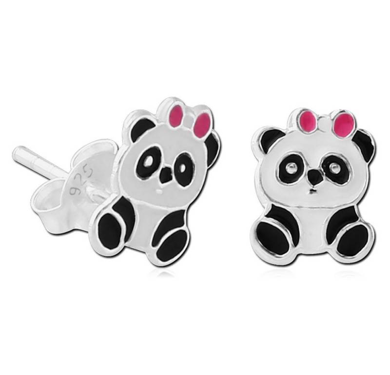 viva-adorno Paar Ohrstecker Mädchen Ohrringe Ohrstecker 925 Silber bunt emailliert Tier Motive, Affe Eule Panda Bär Schmetterling Cupcake Totenkopf von viva-adorno