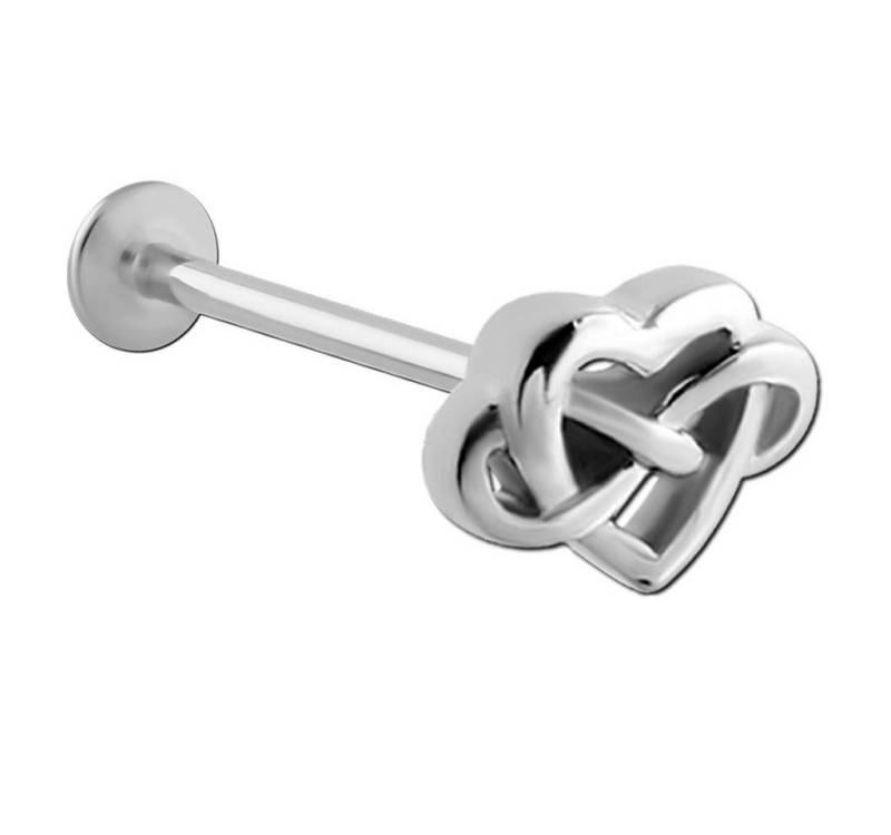 viva-adorno Piercing-Set 1,0mm Labret Lippen Tragus Helix Piercing Stecker Herz Unendlichkeit von viva-adorno
