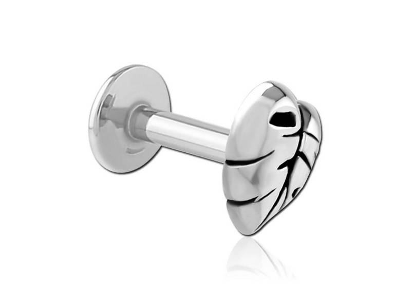 viva-adorno Piercing-Set Labret Lippen Tragus Helix Piercing Stecker Herz Monstera Blatt, Cartilage Knorpel Piercing Innengewinde von viva-adorno