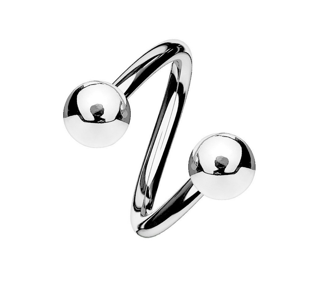 viva-adorno Piercing-Set Lippenpiercing Spirale Twist Labret Ohrpiercing Edelstahl Kugel, Doppelkugel Chirurgenstahl Helix Tragus Knorpel von viva-adorno