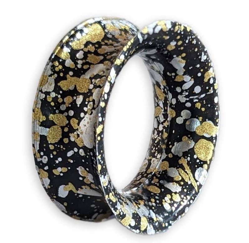 viva-adorno Plug 1 Stück Tube Flesh Tunnel Silikon Ohr Piercing flexibel, Glitter Glitzer Opal schimmernd Farbspritzer Größe 8 bis 16mm von viva-adorno