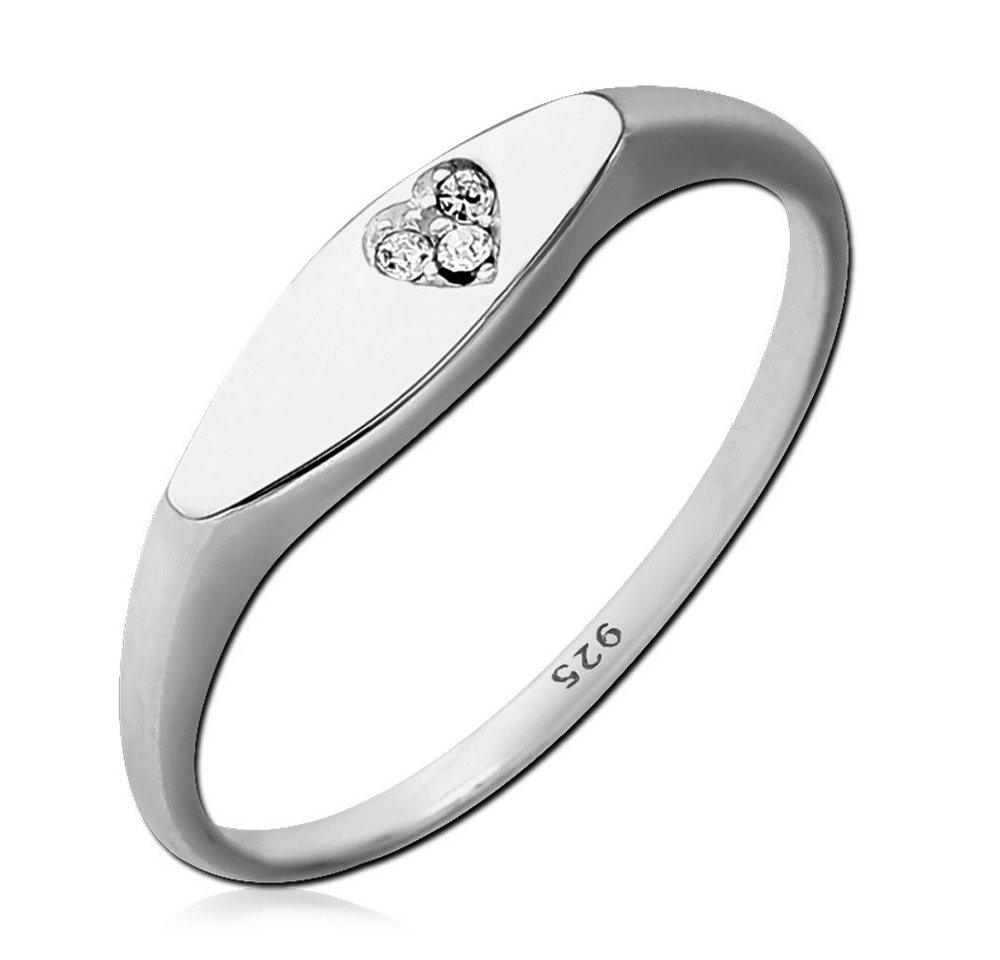 viva-adorno Silberring Damenring Fingerring 925 Sterlingsilber Kristall Herz Zirkonia, Verlobungsring von viva-adorno