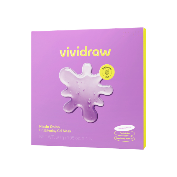 vividraw - Niacin Onion Brightening Gel Mask - 4stücke von vividraw