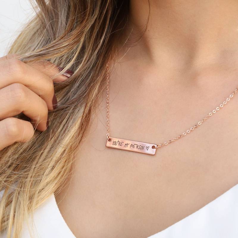 Personalisierte Sterling Silber Handschrift Halskette Benutzerdefinierte Unterschrift Oder Nachricht Gedenkschmuck von vivominimalist