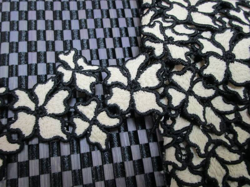 2 Meter in 1/2" Breite Hell Pfirsich Und Schwarz Rand Farbe High End Gehäkelte Poly-Baumwoll-Borte Mit Blumen Muster Für Ihr Mode/Hochzeitsdesign 2 Meter in 1/2" Breite Hell Pfirsich Und Schwarz Rand Farbe High End Gehäkelte Poly-Baumwoll-Borte Mit Blumen Muster Für Ihr Mode/Hochzeitsdesign von vivontrims