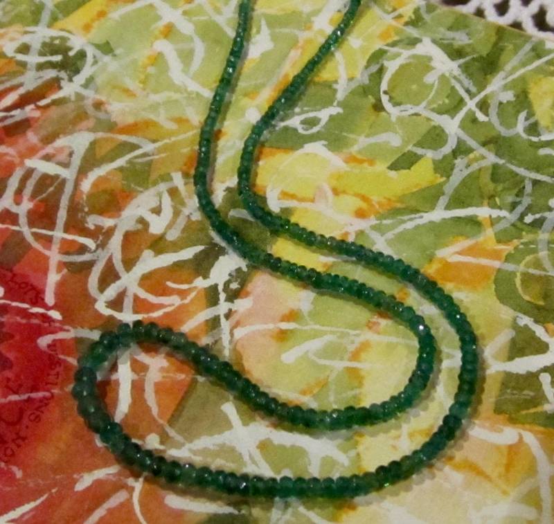 Echte Smaragd Perle Strang Halskette Solide 10 K Gelbgold Verschluss Mütter Tag Mai Geburtsstein Geschenk Für Frau Tochter Grad Kette Erweiterung von vixjewellery