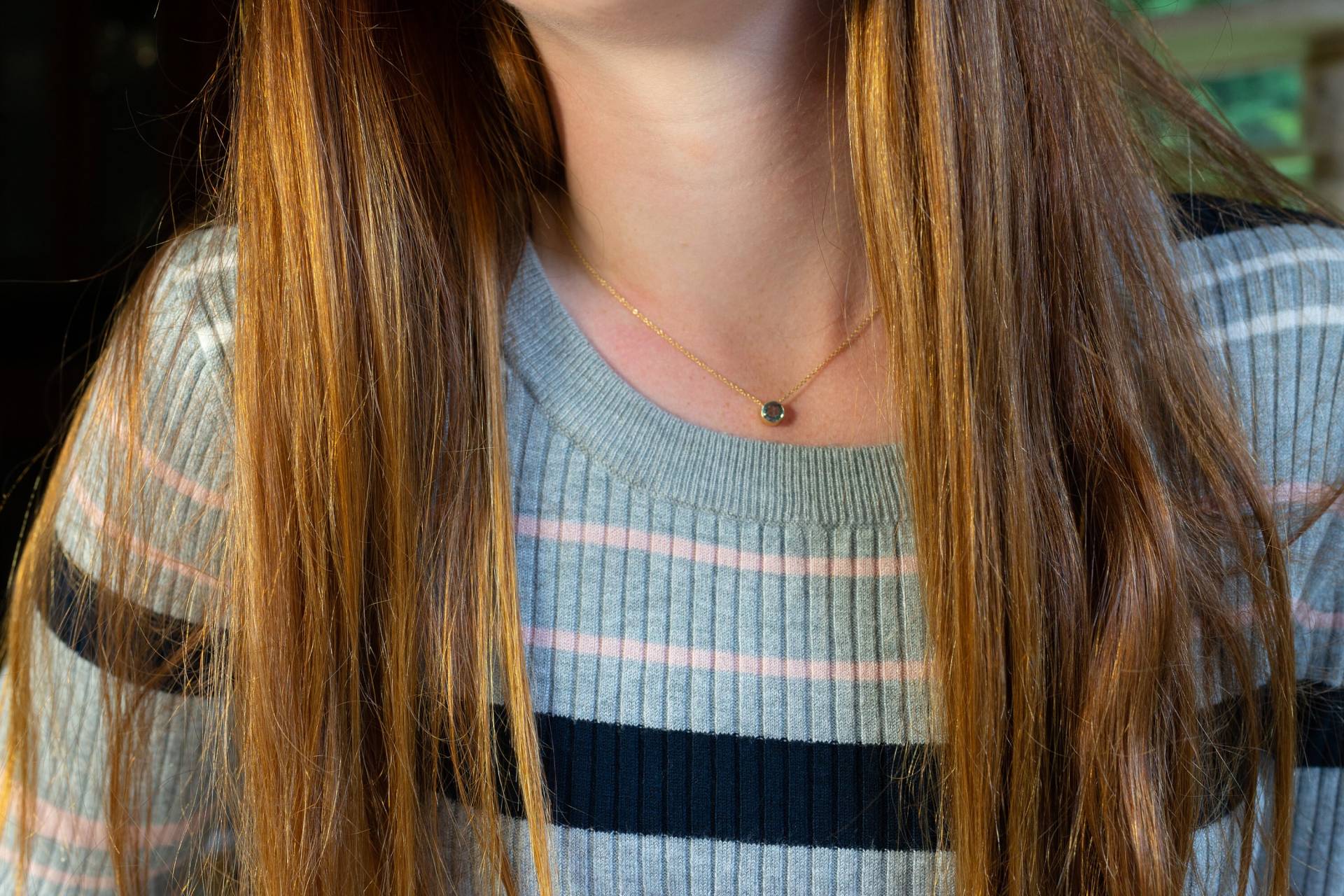 Glissade Blautopas Solitär November Geburtsstein Slider Anhänger Kabelkette Stapelbar Klassisch Perfektes Geschenk von vixjewellery