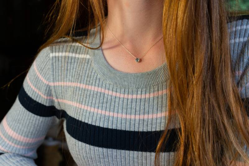 Glissade Sterling Silber November Birthstone Blautopas Slider Anhänger An Feiner Gliederkette von vixjewellery