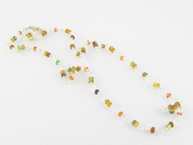 Rosarie Turmalin Und Rubin Rosenkranz Stil Halskette Für Frauen in Sterling Silber von vixjewellery