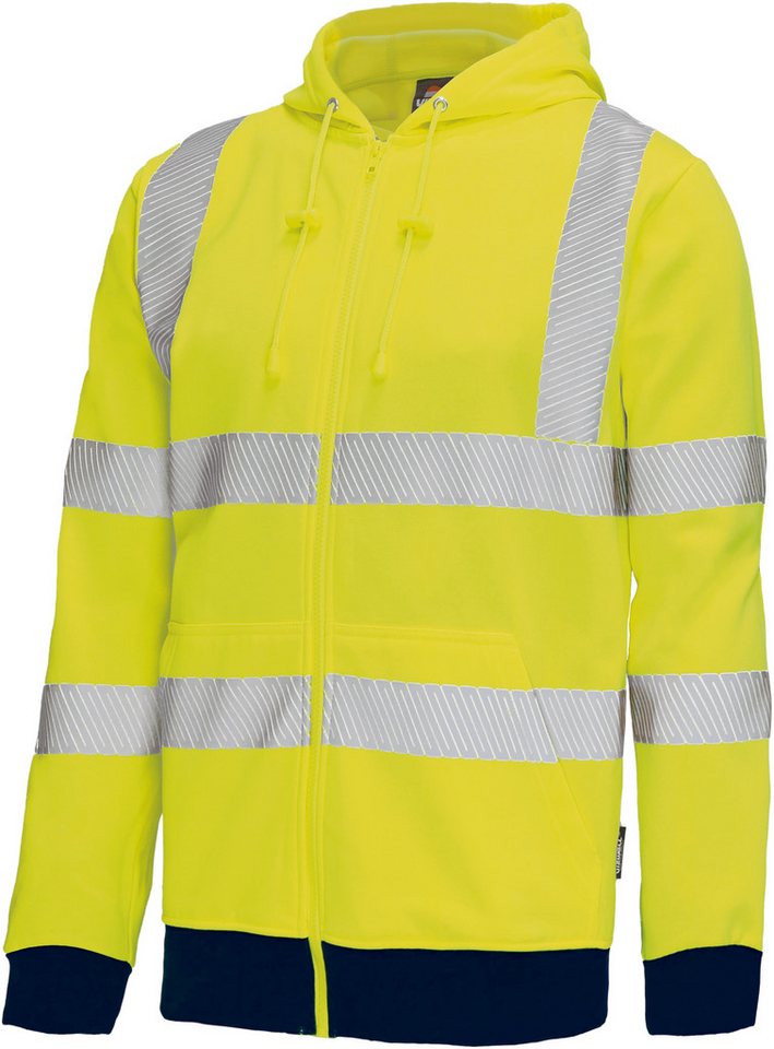 vizwell Sweatjacke Warnschutz Zip-Jacke Zip-Hoodie Kapuzenjacke weicher, bequemer Sweat, ISO zertifiziert von vizwell