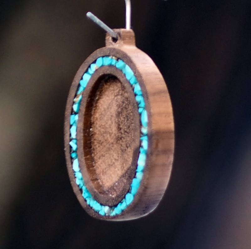 Holztabletts Als Anhänger, Holzrohling, Holzanhänger, Türkis-Inlay, Bienenwachs Holztabletts Als Anhänger, Holzrohling, Holzanhänger, Türkis-Inlay, Bienenwachs von vk27blanks