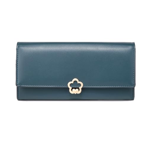 Damen-Geldbörsen, Geldscheinklammern, Handtaschen aus Leder, Geldbörsen, Geld-Organizer, Kartenetuis, 19,1 cm (Größe: Blau) von vkeid