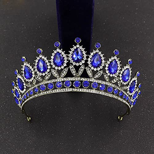 Haarschmuck Krone Tiaras für Frauen Hochzeit Tiara Krone Haarschmuck für Frauen Braut Brautjungfern Haarband Diadem Festzug Kopfschmuck Braut Haarschmuck von (Farbe: Silberblau) von vkeid