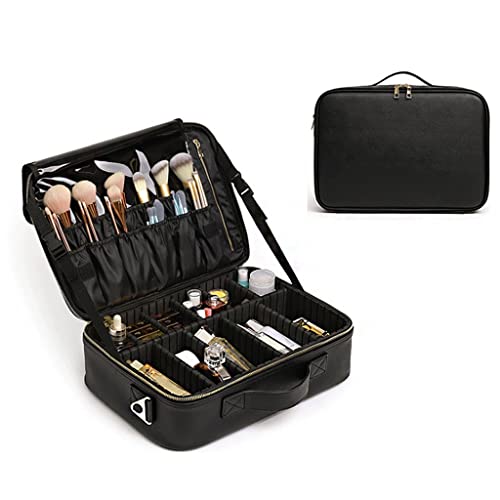 Kosmetik-Aufbewahrungsbox für Damen, großes Fassungsvermögen, Leder, stoßfest, professionelle Kosmetiktasche, Kosmetikerin, Aufbewahrungsbox, Reisewasch-Make-up-Werkzeugtasche, dekorativer von vkeid