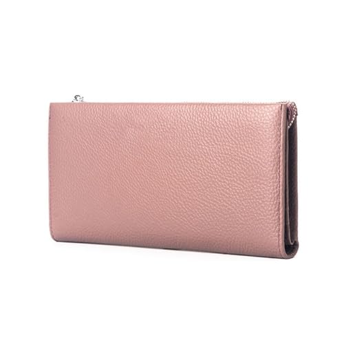 vkeid Kartenhalter, Langer Reißverschluss, echtes Leder, Kreditkartenetui, Geldbörse für Damen, Clutch-Tasche von vkeid