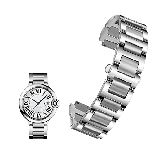 vkeid Uhrenarmband aus Edelstahl für Cartier Ballon Bleu Serie, 20 x 12 mm, 18 x 11 mm, 14 x 8 mm, W6920046, Armband für Damen und Herren, 14-8mm von vkeid