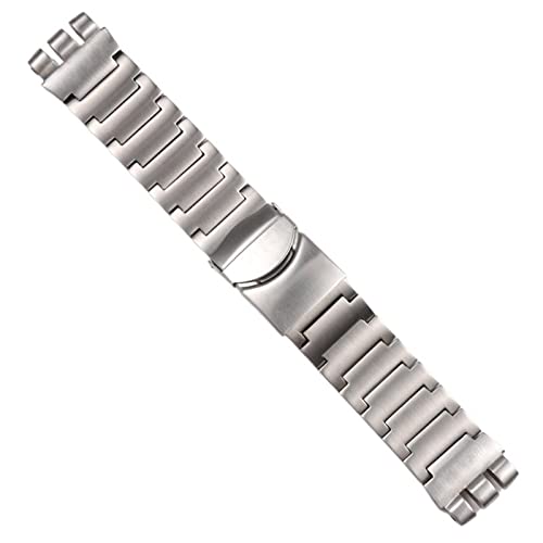 vkeid Uhrenarmband aus massivem Edelstahl, 24 x 26 mm, für Swatch-Uhrenarmband, silberfarben, für Herren, Faltschließe, 26mm von vkeid