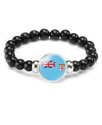 vmcoatdu Armband mit Nationalflagge, elastisches Seil, Perlenarmband, unterstützt Ihre Landreise, Souvenir, Geschenke für Männer und Frauen, One size, Legierung, Glas von vmcoatdu