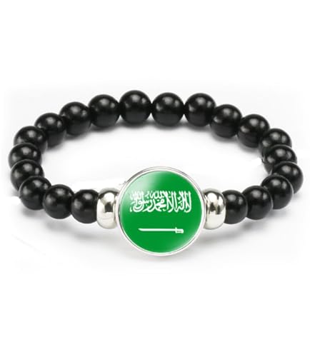 vmcoatdu Armband mit Nationalflagge, elastisches Seil, Perlenarmband, unterstützt Ihre Landreise, Souvenir, Geschenke für Männer und Frauen, One size, Legierung, Glas von vmcoatdu