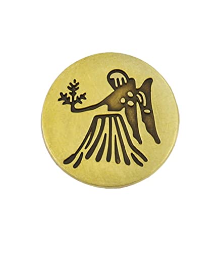 vmcoatdu Runde 2,5 cm 12 Sternbilder, Brosche aus Metall, Revivalismus, Souvenir, Abzeichen für Hut, Kleidung, Rucksack (Jungfrau (23. August - 22. September) von vmcoatdu