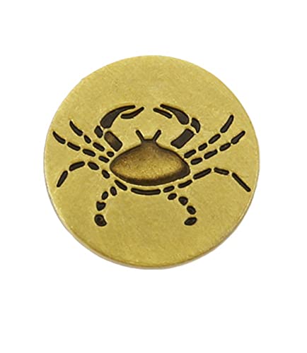 vmcoatdu Runde 2,5 cm 12 Sternbilder Krebsnadel Brosche Metall Revivalismus Stil Souvenir Abzeichen für Hut, Kleidung, Rucksack (Krebs (21. Juni - 22. Juli) von vmcoatdu