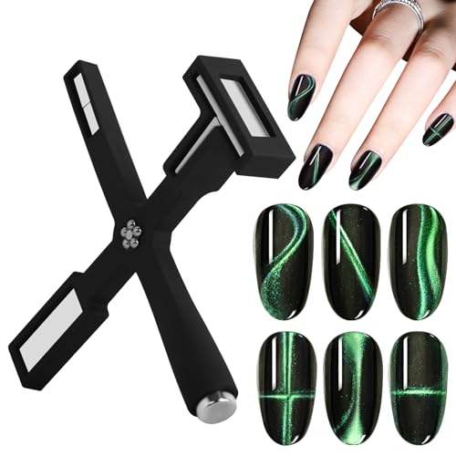 Vnjaoi 5 in 1 Nagel Magnet Werkzeug, Upgraded Nail Magnet Pens mit Silikon-Schutzhülle, Multi-Funktions Magnet Stick 3D Magnetic Cat Eye Gel Polish Nail Art, für 3d Magnetic, Salon, Studio oder Home von vnjaoi
