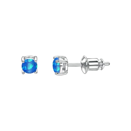 Vogem Blau Opal Ohrstecker Damen Kleine Feueropal Ohrstecker für Damen Opal Minimalist Ohrstecker Hypoallergene Schmuck von vogem