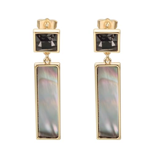 Vogem Grau Zirkonia Ohrringe Bunt Lange Ohrringe Vergoldet Damen Modeschmuck Geschenk Antiallergisch von vogem